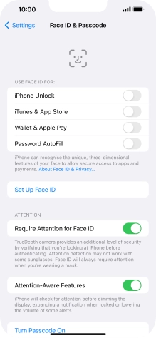 Press Set Up Face ID.