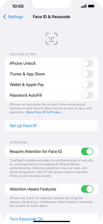 Press Set Up Face ID.