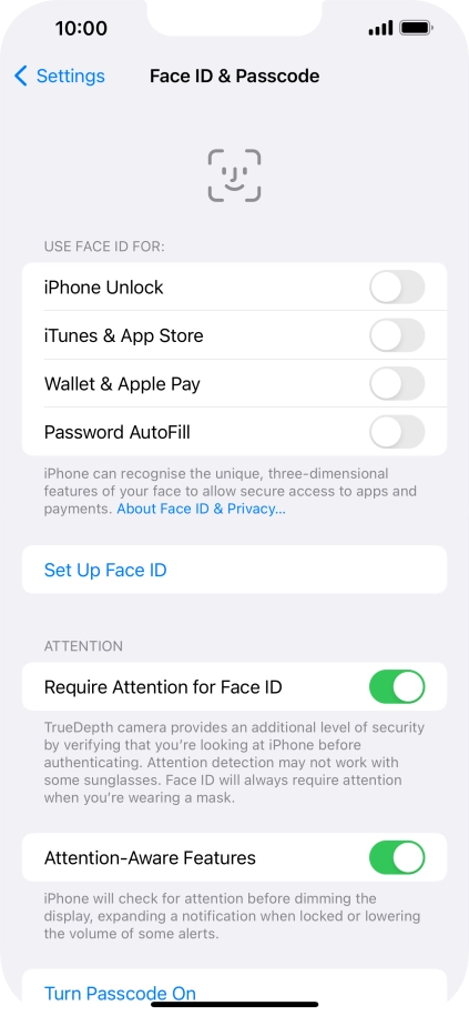 Press Set Up Face ID.