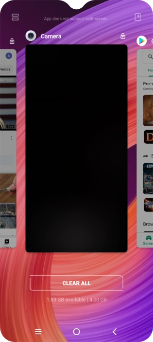 To end one running application, slide your finger upwards on the required application. To end one running application, slide your finger upwards on the required application.