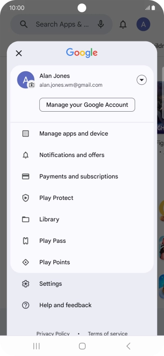 Press Manage apps and device.