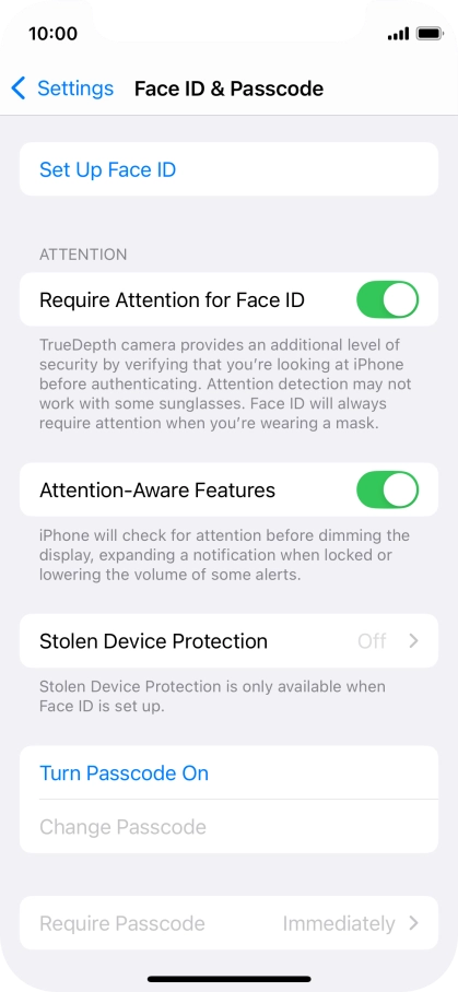 Press Set Up Face ID.