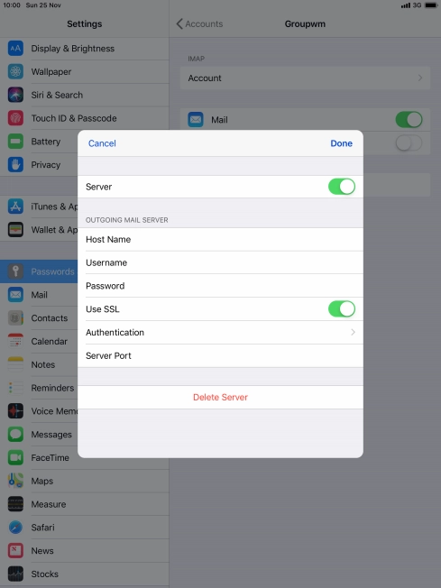 Press the indicator next to 