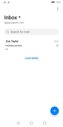 Press the email account drop down list.