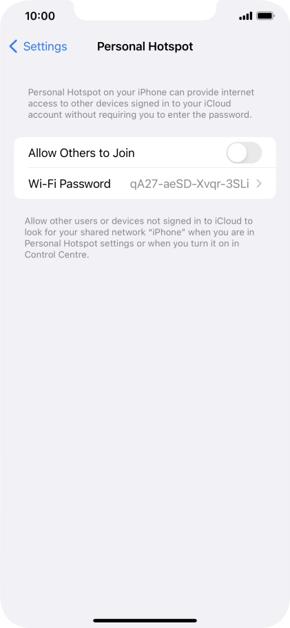 Press Wi-Fi Password and key in the required password.
