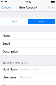 Press Host Name and key in the name your email provider's incoming server.