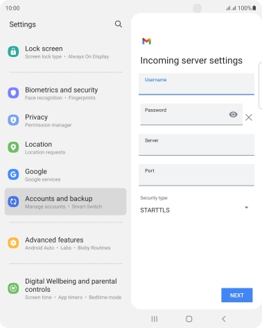 Press the field below 