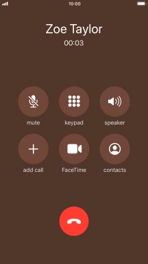 Press the end call icon to end the call.