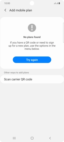 Press Scan carrier QR code.
