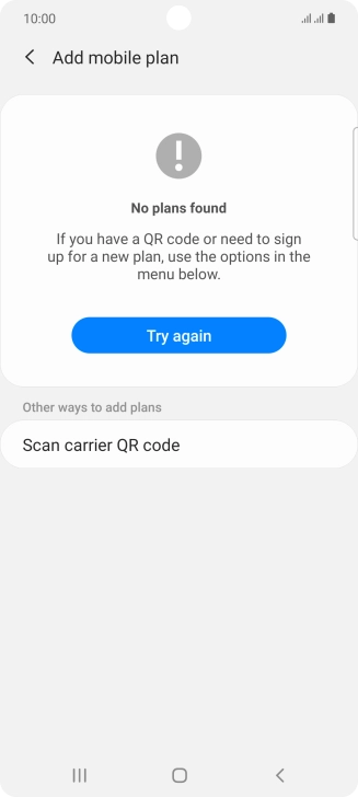 Press Scan carrier QR code.