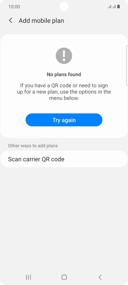 Press Scan carrier QR code.