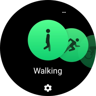 Drag your finger right or left to select the required activity.
