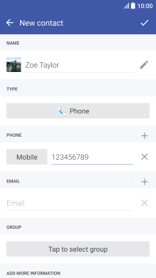 Press the field next to the phone number.