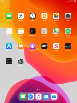 When your tablet is turned on, you can always see the battery power level. The larger the coloured section of the battery icon, the more remaining battery power.