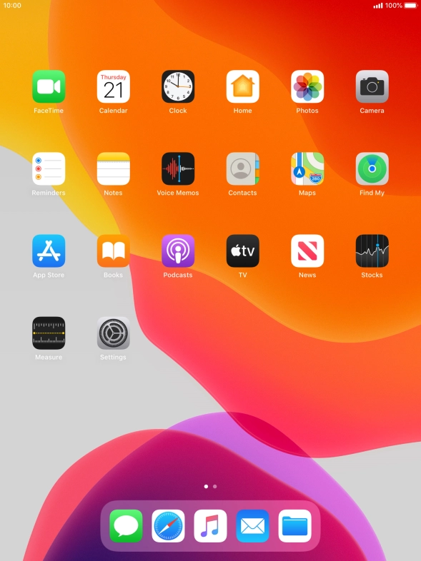 When your tablet is turned on, you can always see the battery power level. The larger the coloured section of the battery icon, the more remaining battery power.