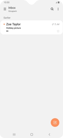 Slide your finger right starting from the left side of the screen.