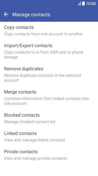 Press Import/Export contacts.
