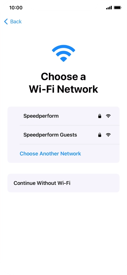 Press the required Wi-Fi network.