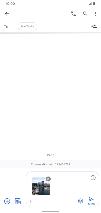 Press the send icon when you've finished your picture message.