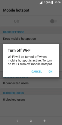 If Wi-Fi is turned on, press OK.