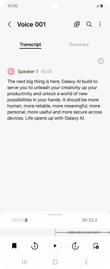 To view a summary of the text, press Summary.