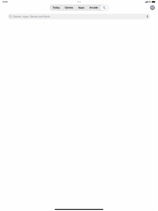 Press the search field.