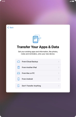 Press Don't Transfer Anything and follow the instructions on the screen to finish the activation. Press Don't Transfer Anything and follow the instructions on the screen to finish the activation.