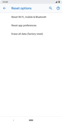 Press Erase all data (factory reset).