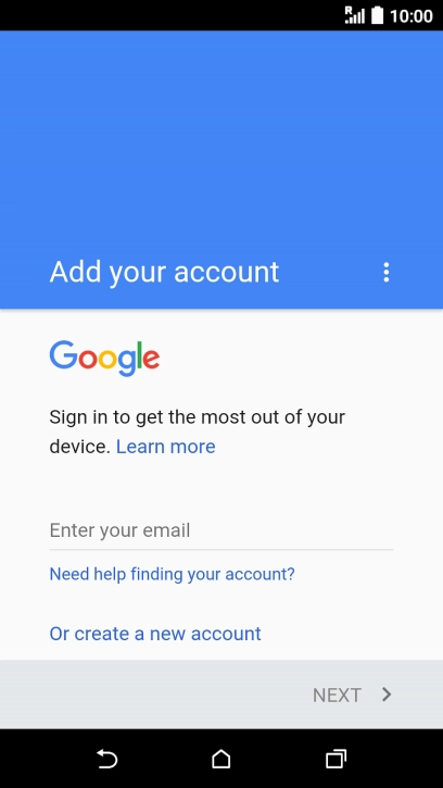 If you don t have a Google account, press Or create a new account and follow the instructions on the screen to create an account.