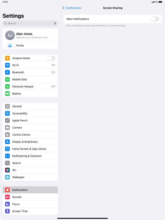 Press the indicator next to 