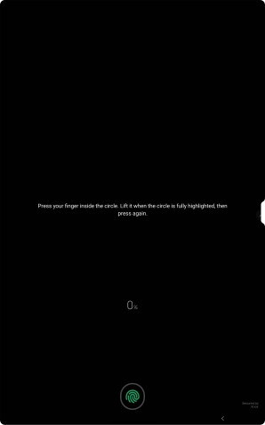 Follow the instructions on the screen to create the lock code using your fingerprint.