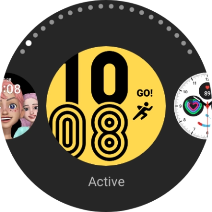 Slide your finger left to see the available watch faces.
