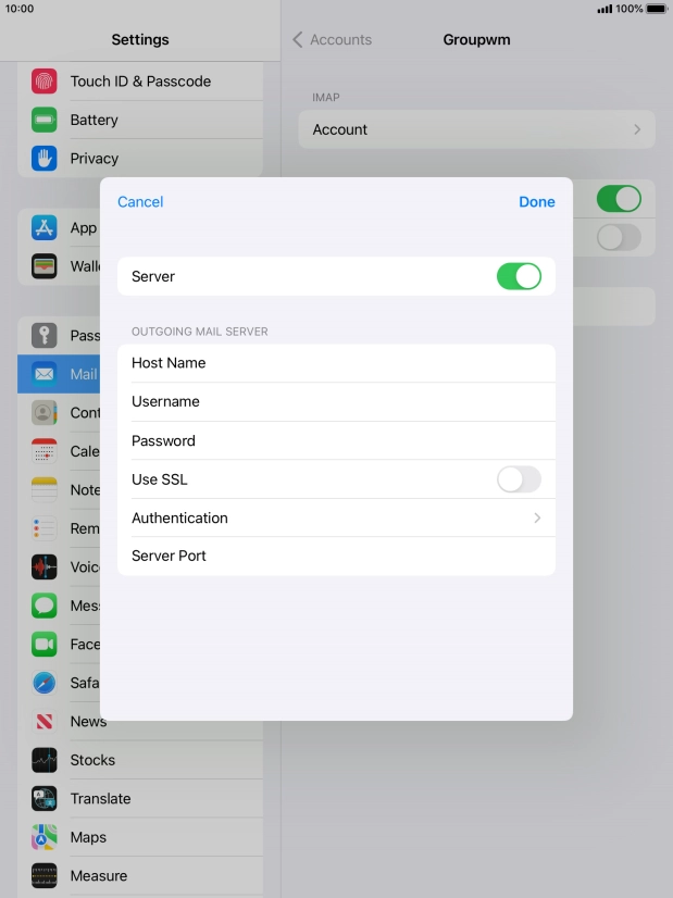 Press Authentication.