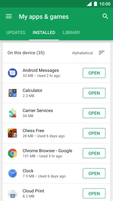 Press the required app.