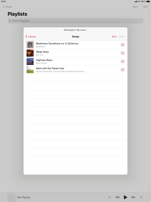 Go to the required category and press the required audio file.