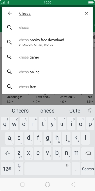 Key in the name or subject of the required app and press Search.