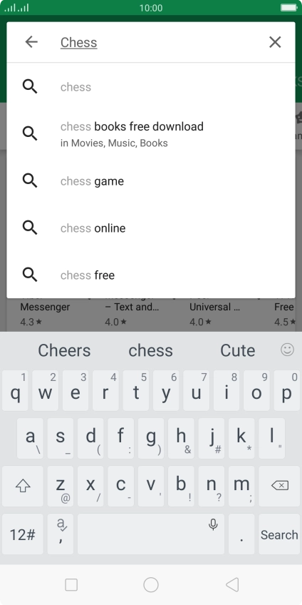 Key in the name or subject of the required app and press Search.