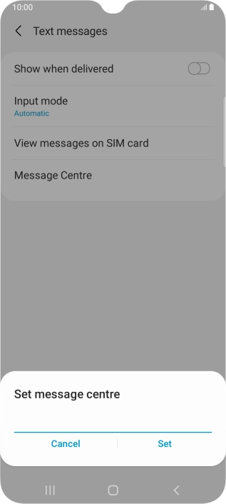 Key in +61415011501 and press Set.