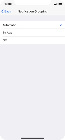 Press the required setting.