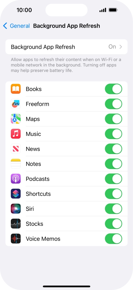 Press Background App Refresh. Press Background App Refresh.
