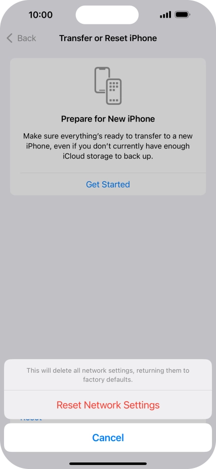 Press Reset Network Settings.