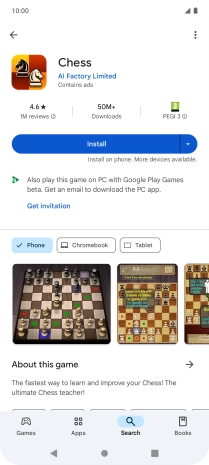 Press Install and follow the instructions on the screen to install the app.