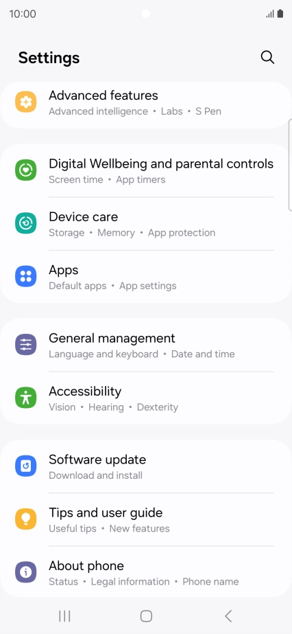 Press Software update.