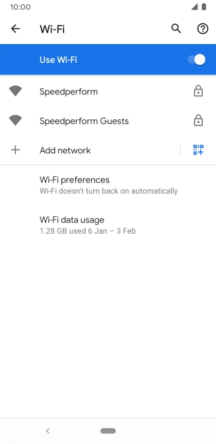 Press the required Wi-Fi network.