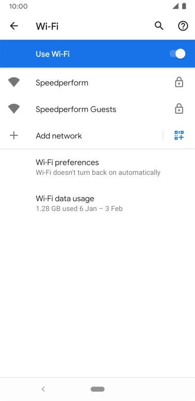Press the required Wi-Fi network.