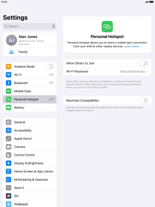 Press Wi-Fi Password and key in the required password. Press Wi-Fi Password and key in the required password.