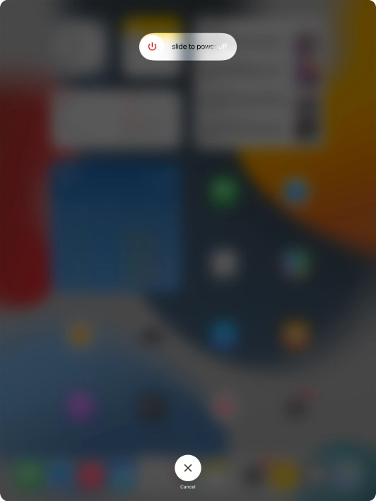 Press and drag the power off icon right.