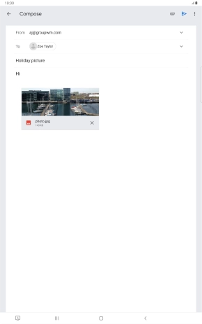 Press the send icon when you've finished your email message.