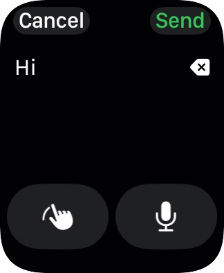Press the microphone icon and record the message.