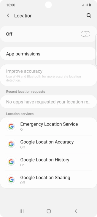 Press the indicator to turn the function on or off.